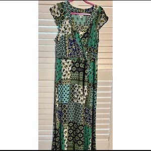 Avenue - Plus Size Green Pattern Dress